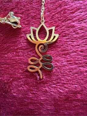 Stainless steel Lotus Pendant Necklace - Elegant Women’s Jewelry
